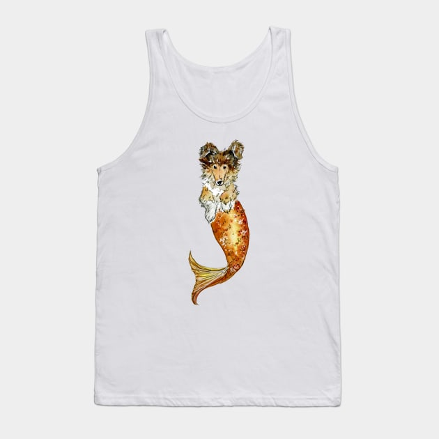 Collie Mermaid Tank Top by aquabun